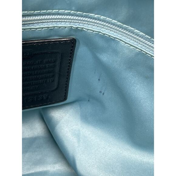 Coach Leah Signature C Turnlock Satchel Tote Handbag Black Jacquard Y2K - Picture 9 of 15